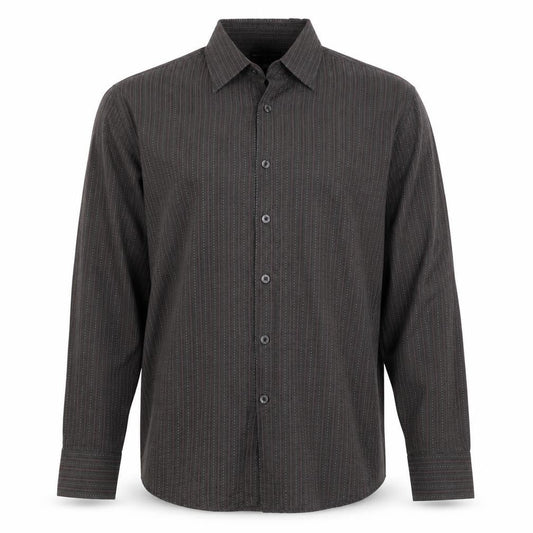 Urban Spirit Collection Men's Black M Striped Long Sleeve Button-Up Shirt