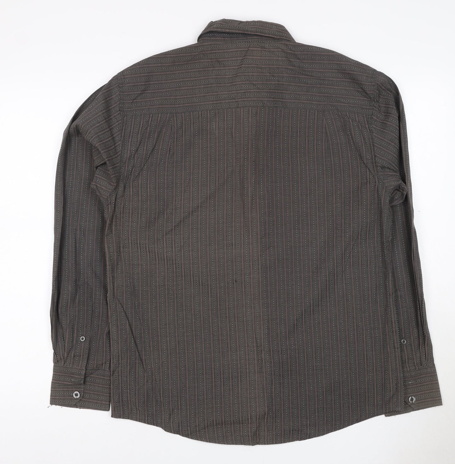 Urban Spirit Collection Men's Black M Striped Long Sleeve Button-Up Shirt