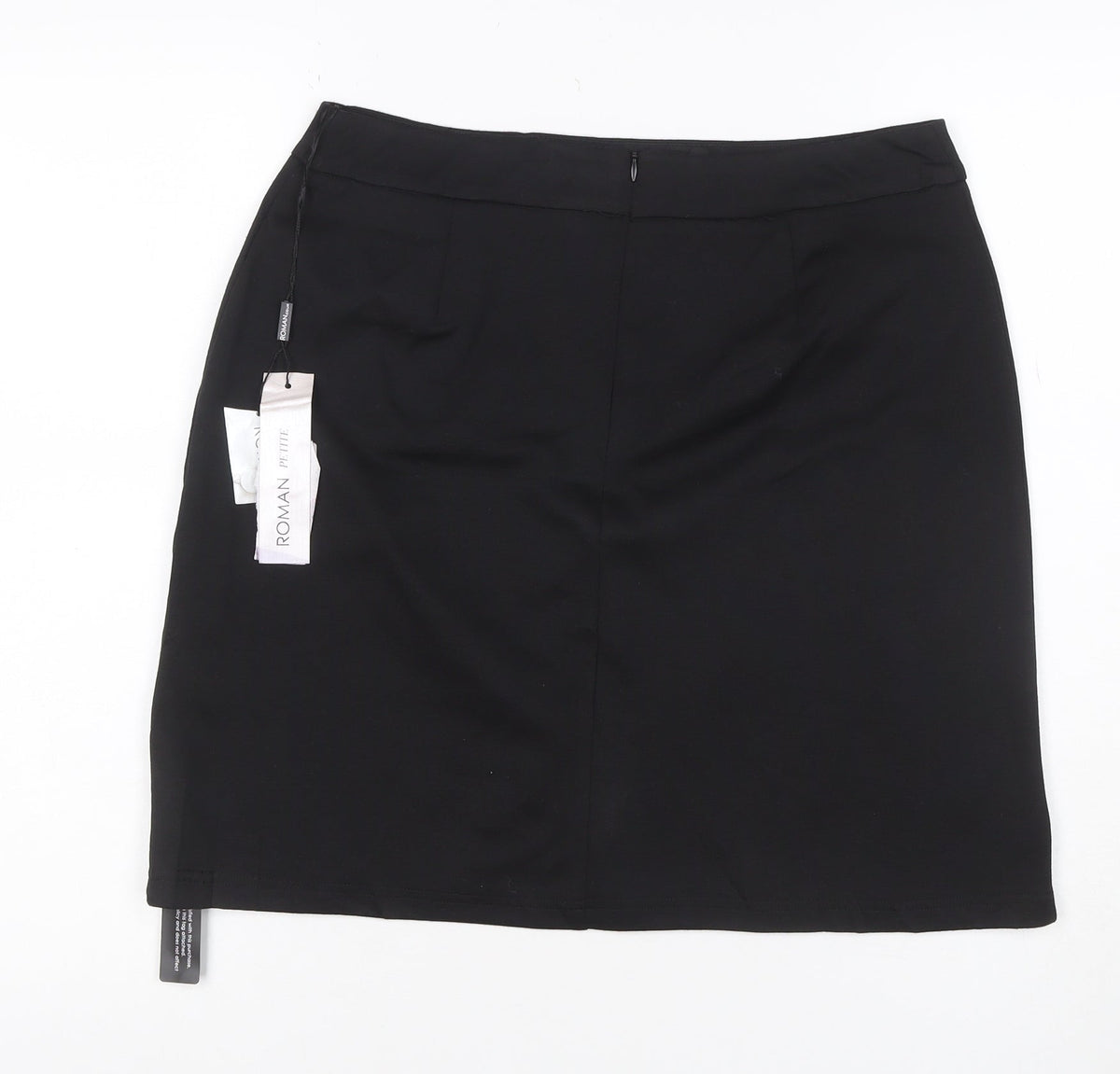 Roman Petite Women Black UK 12 Straight Pencil Knee Skirt NWT
