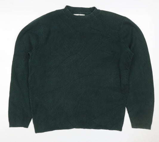 Jasper Conran Men's Green M Cotton Crew Neck Pullover Jumper