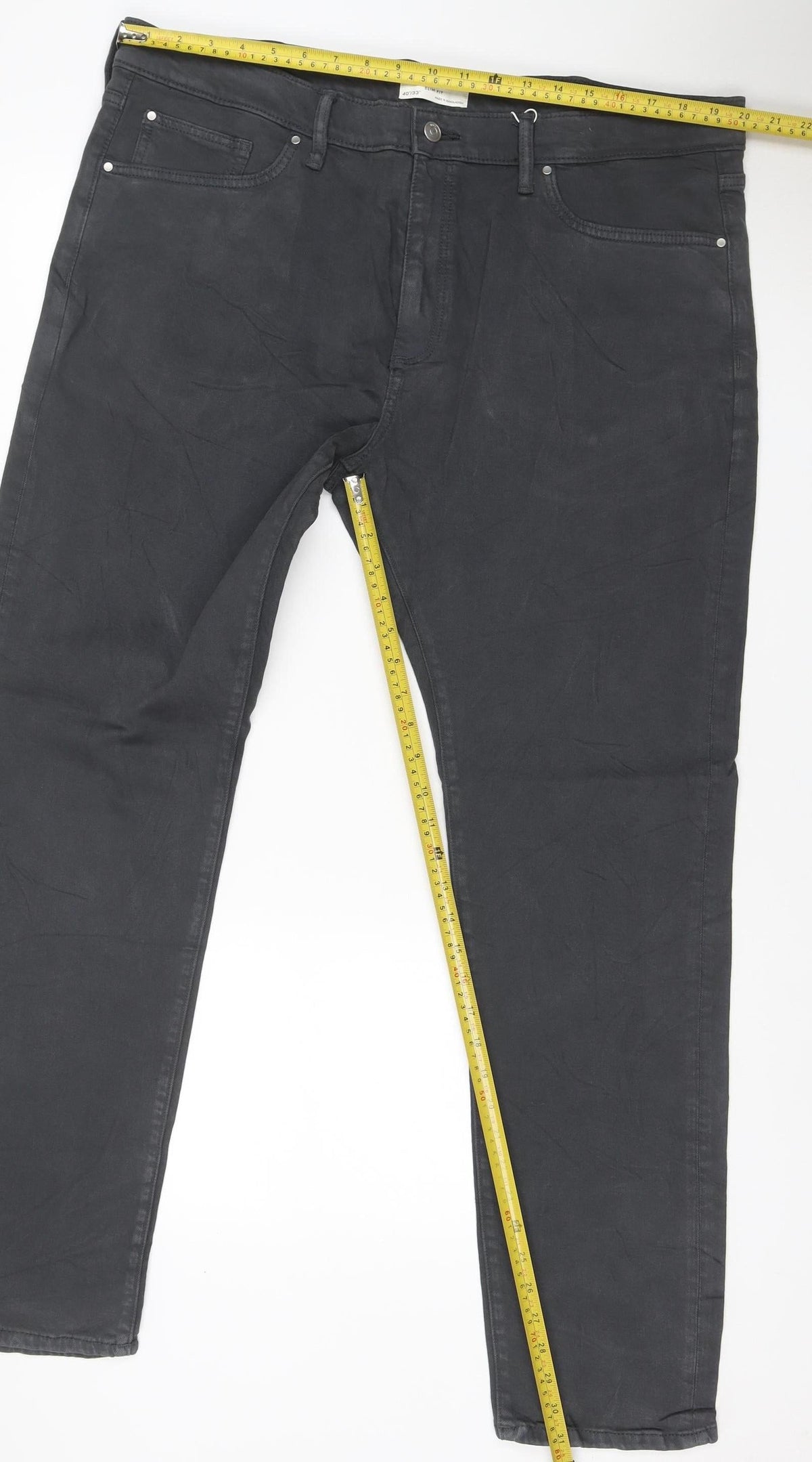 Marks & Spencer Men’s Black Slim Fit 40/33 Stretch 5 Pocket Trousers