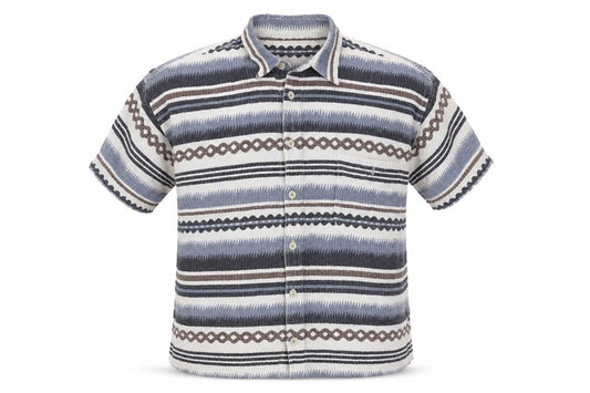 Best Men’s Multicoloured Size 18 Aztec Striped Cotton Button-Up Shirt