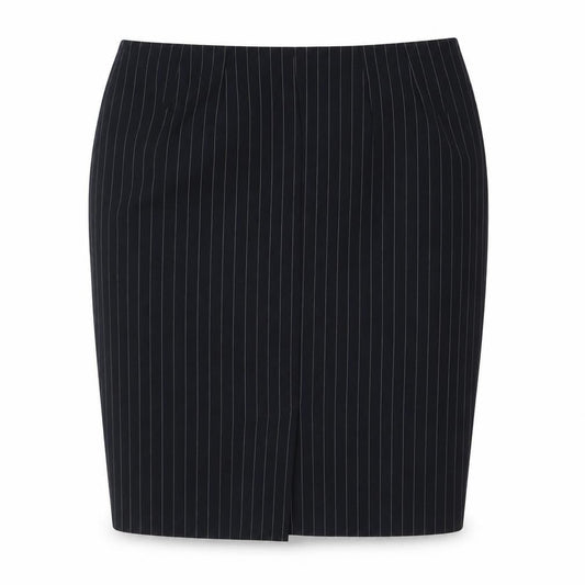 Marks & Spencer Women Navy Size 10 Pinstripe Pencil Knee Skirt