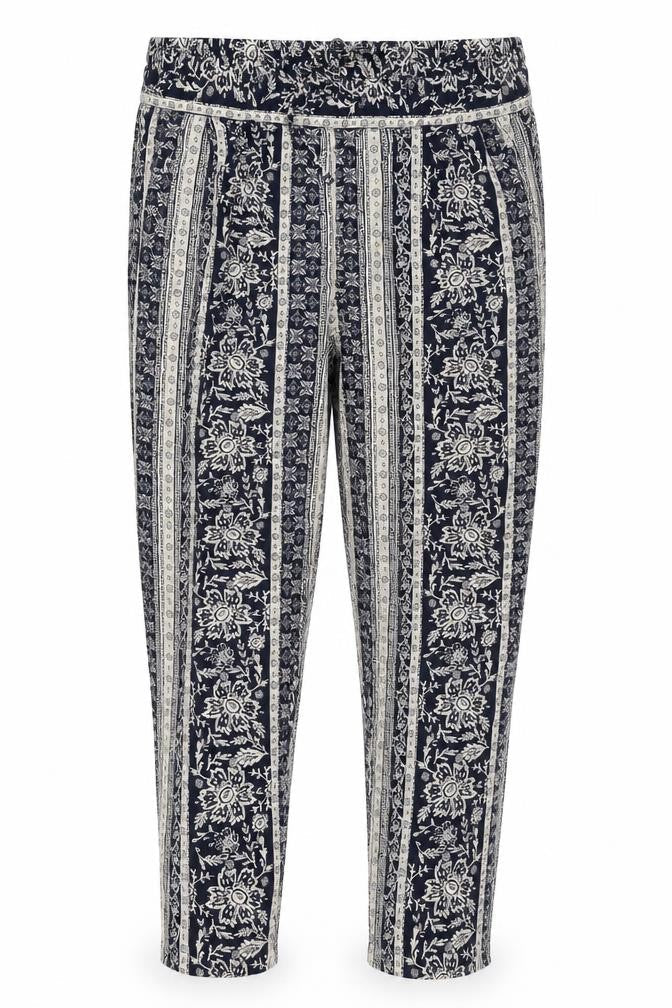 Marks & Spencer Women's Blue Floral Harem Trousers UK 14 Viscose