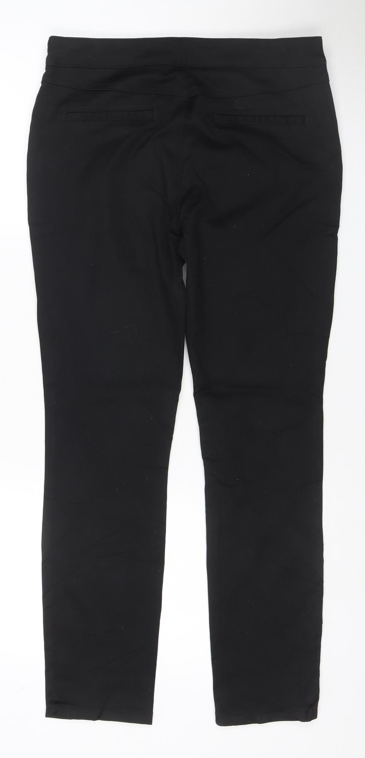 Wallis Women’s Black UK 10 Slim Straight Trousers Zip Pockets
