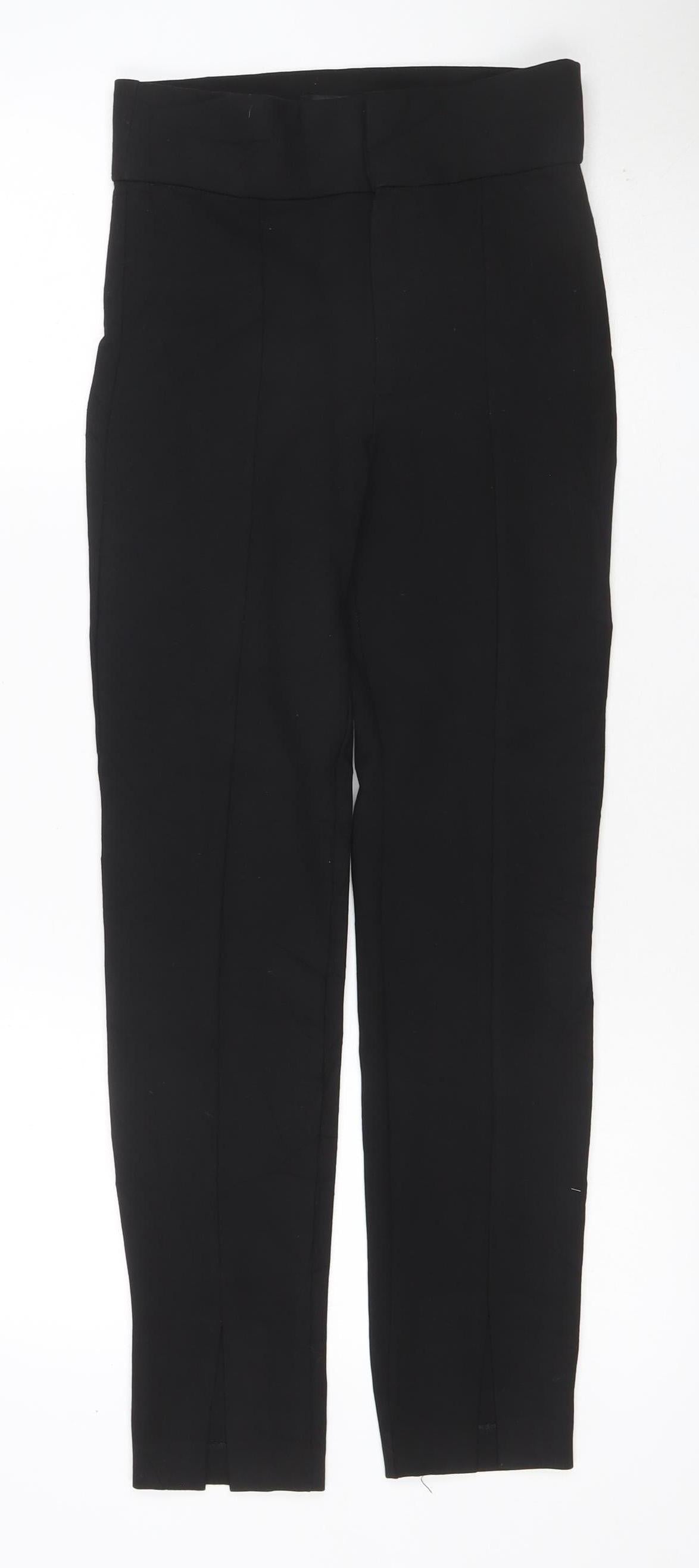 Zara Women Black UK 16 Straight Leg Tailored Dress Trousers