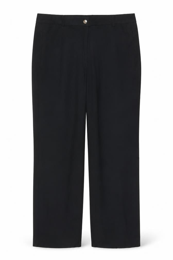 Marks and Spencer Women Black Size 18 Straight Stretch Trousers
