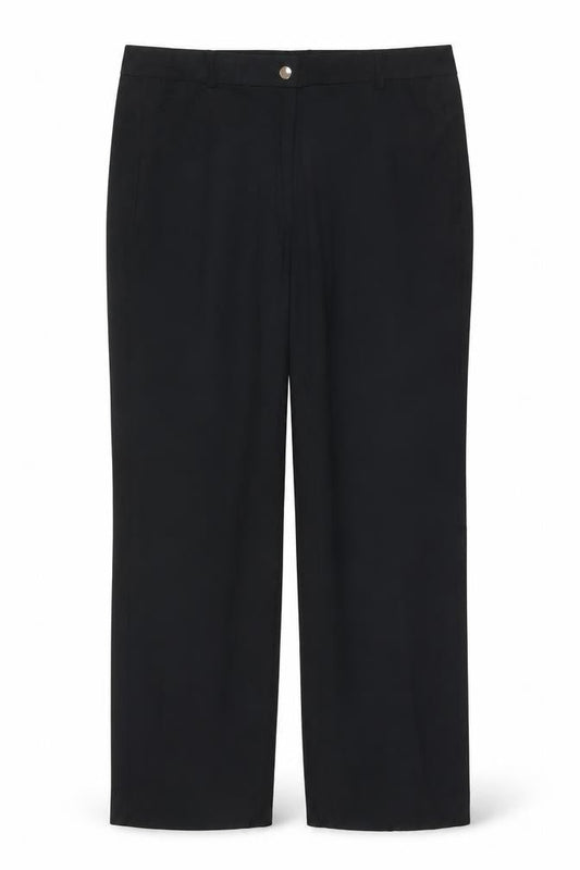 Marks and Spencer Women Black Size 18 Straight Stretch Trousers
