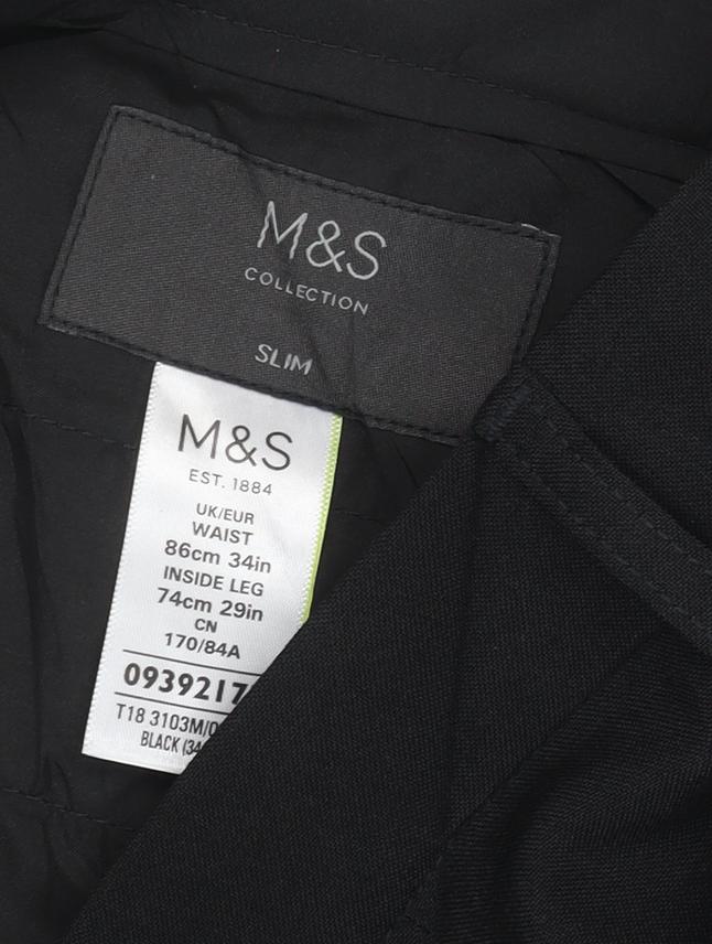 Marks & Spencer Collection Women’s Black Slim Fit Dress Trousers 34W 29L