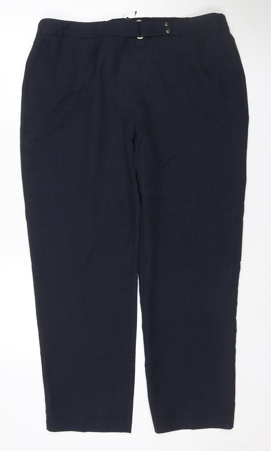 M&S Women’s Navy Blue UK 18 Tailored Straight Dress Trousers