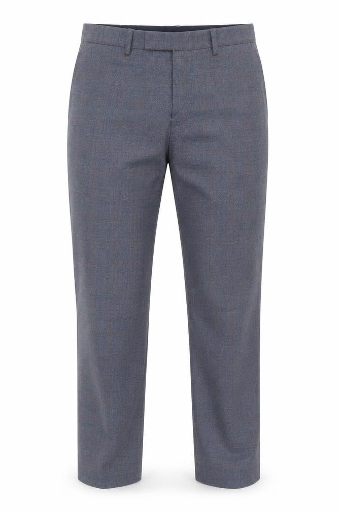 Marks & Spencer Men Blue/Grey Check Slim Fit Dress Trousers 28x31 NWT