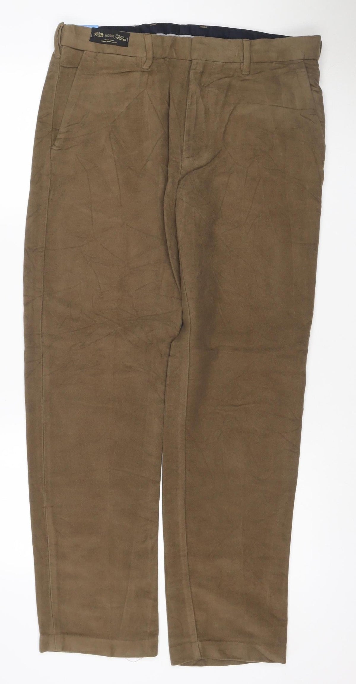 Marks & Spencer Men’s Brown 34in Regular Fit Cotton Chino Trousers 34/31 New