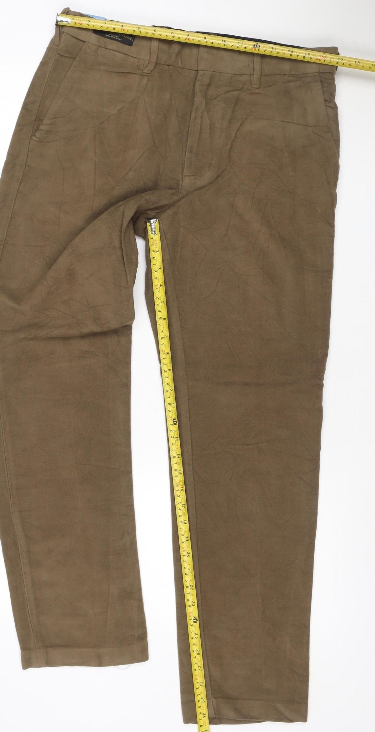Marks & Spencer Men’s Brown 34in Regular Fit Cotton Chino Trousers 34/31 New