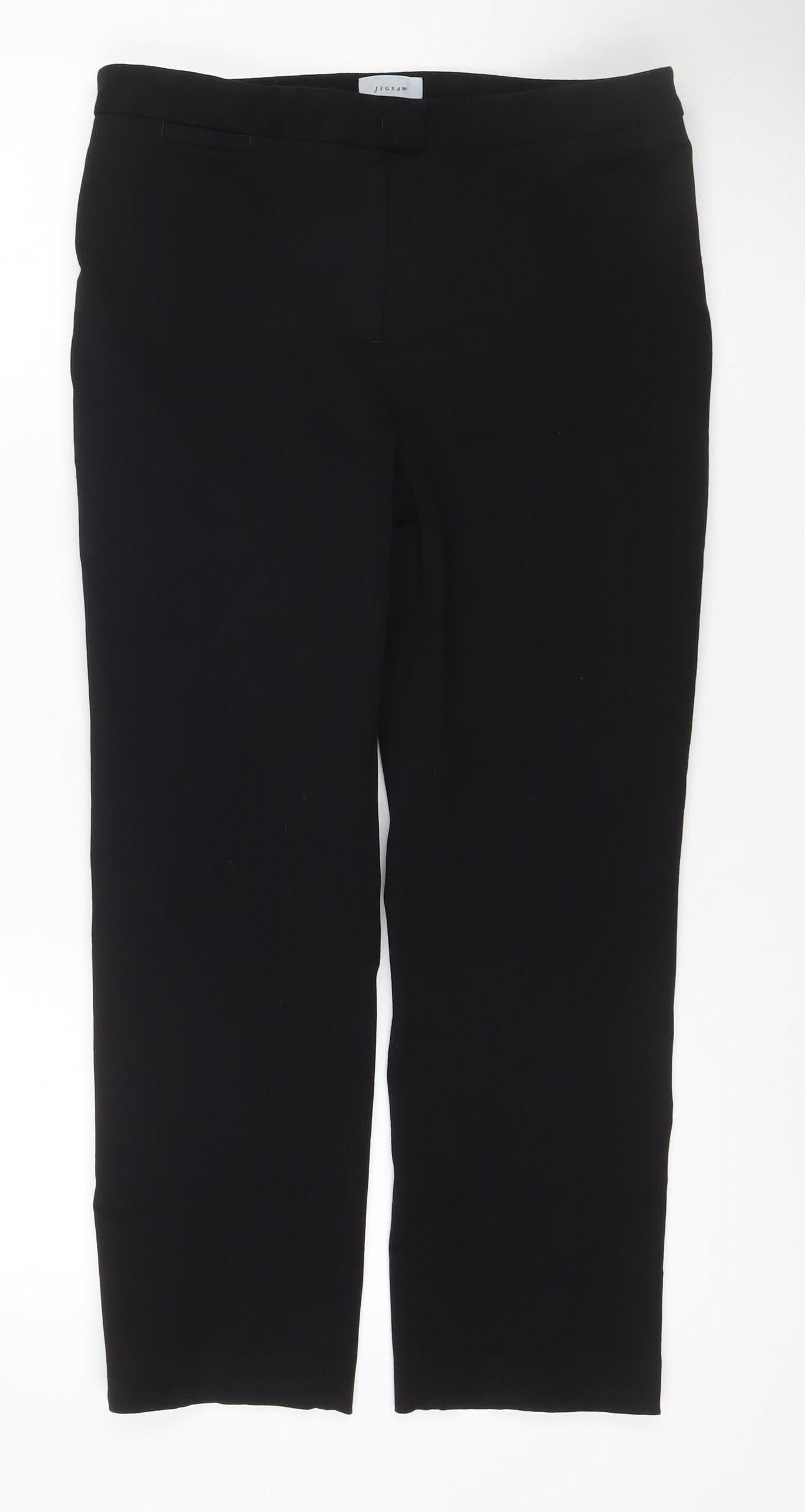Jigsaw Women’s Black UK 12 Tailored Straight Leg Trousers