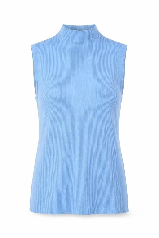 Marks & Spencer Women Blue Size 12 Ribbed Knit Tank Top