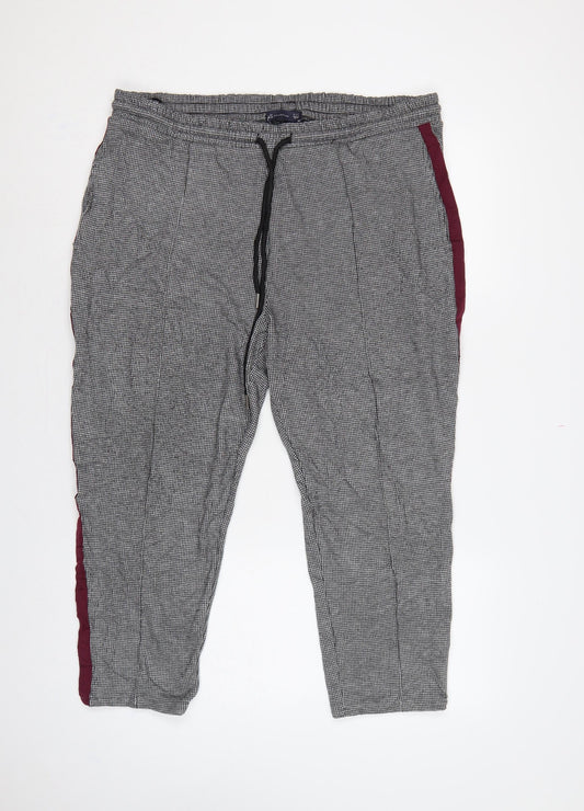 Marks & Spencer Women’s Multicoloured Check Jogger Trousers UK 18 Short