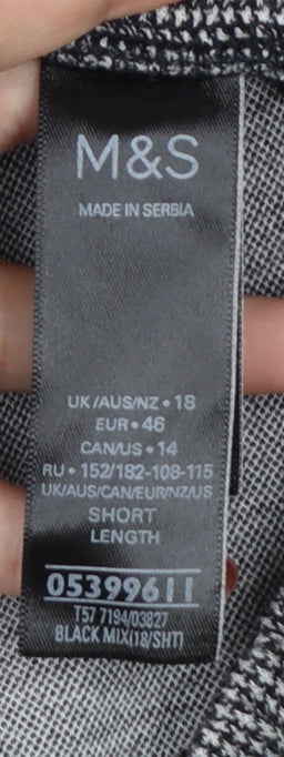 Marks & Spencer Women’s Multicoloured Check Jogger Trousers UK 18 Short