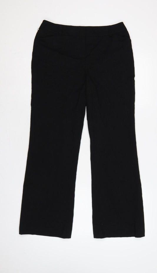 Style & Co. Women’s Black Pinstripe Stretch Dress Trousers UK 8 Petite