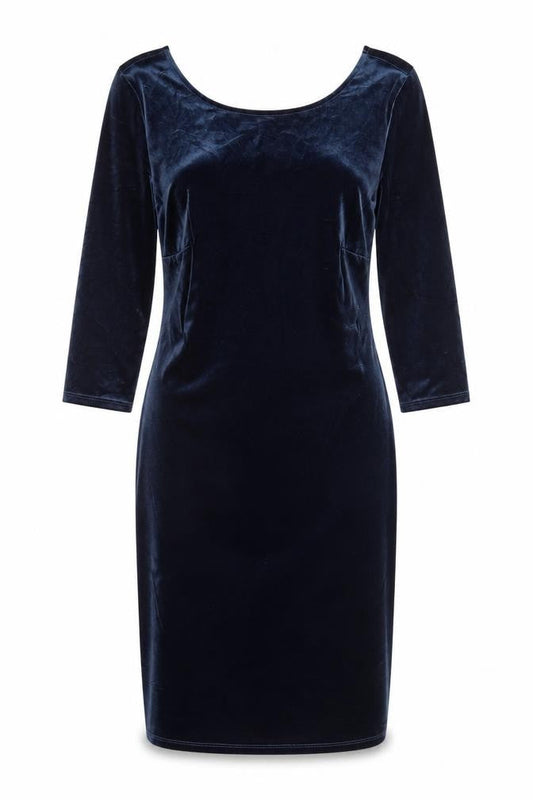 Bravissimo Women Blue UK 14 Velvet Sheath Knee Length Party Dress