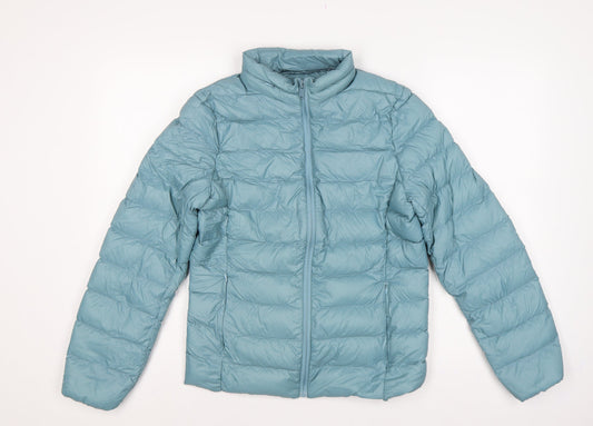 Marks and Spencer Women Blue UK 10 Puffer Jacket Down Stormwear