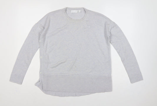 White Label Women’s Grey UK 6 Crew Neck Side Button Knit Jumper