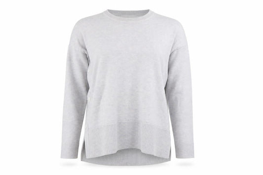 The White Company Women’s Grey UK 6 Crew Neck Side Button Knit Jumper