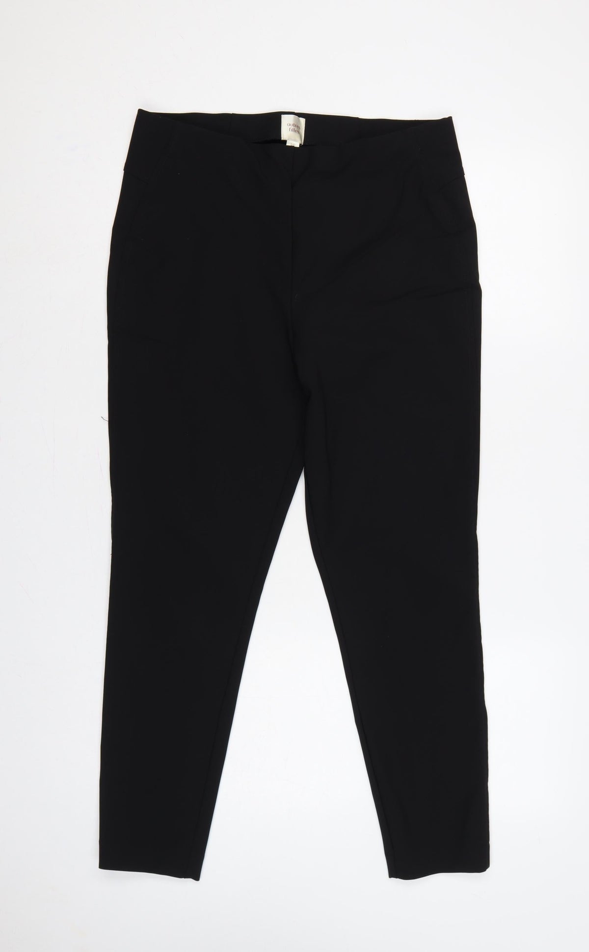 Autres Filles Women Black L High Rise Stretch Nylon Leggings