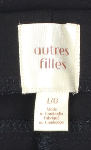 Autres Filles Women Black L High Rise Stretch Nylon Leggings
