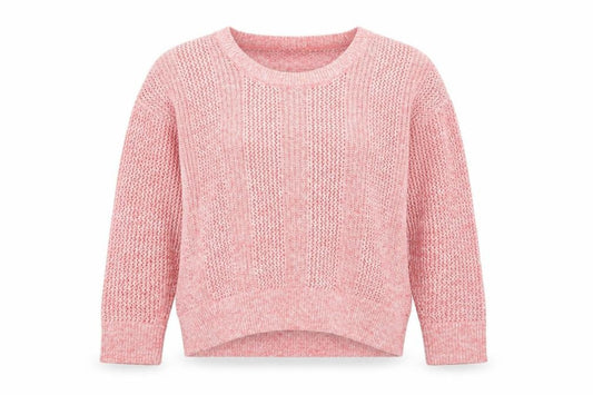 Gap Women Pink L Open Knit Crew Neck Long Sleeve Pullover Jumper