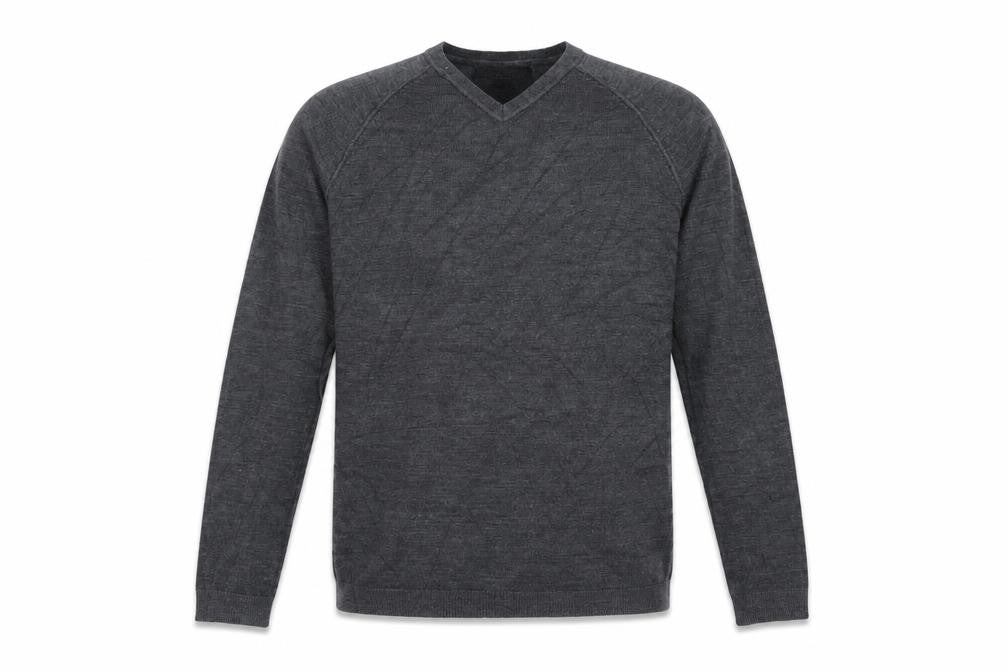 Twisted Soul Men’s Grey Small V-Neck Knit Pullover Jumper