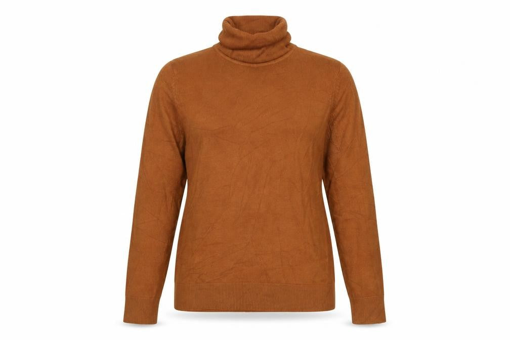 Marks & Spencer Women Brown UK 14 Roll Neck Acrylic Knit Pullover Jumper