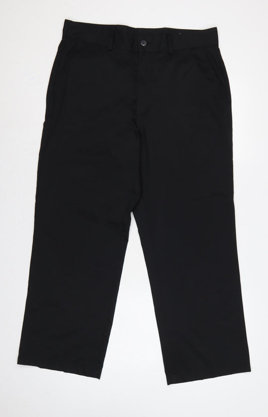Adidas Men’s Black 36x30 Climalite Straight Dress Trousers