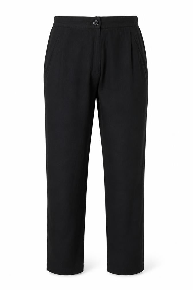 VIGSAW Women’s Black Size 10 Linen Blend High Rise Straight Trousers