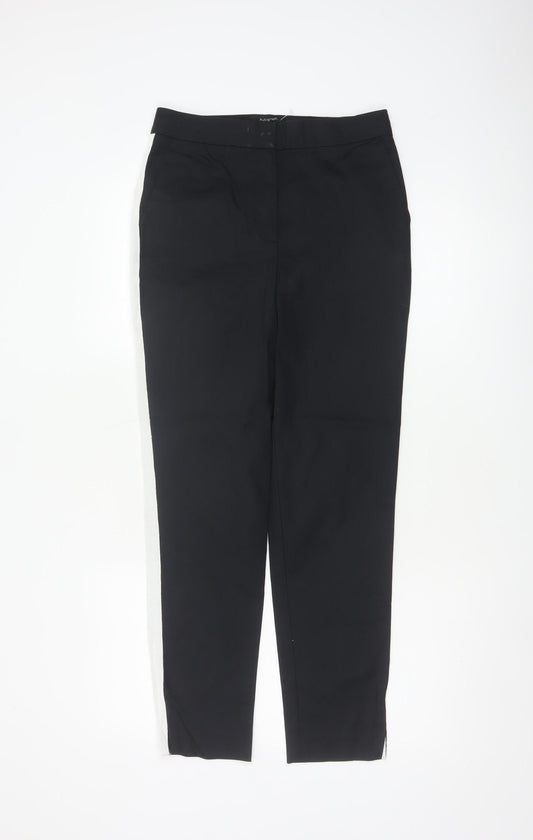 M&S Autograph Women’s Black Side Stripe Slim Tapered Trousers UK 6