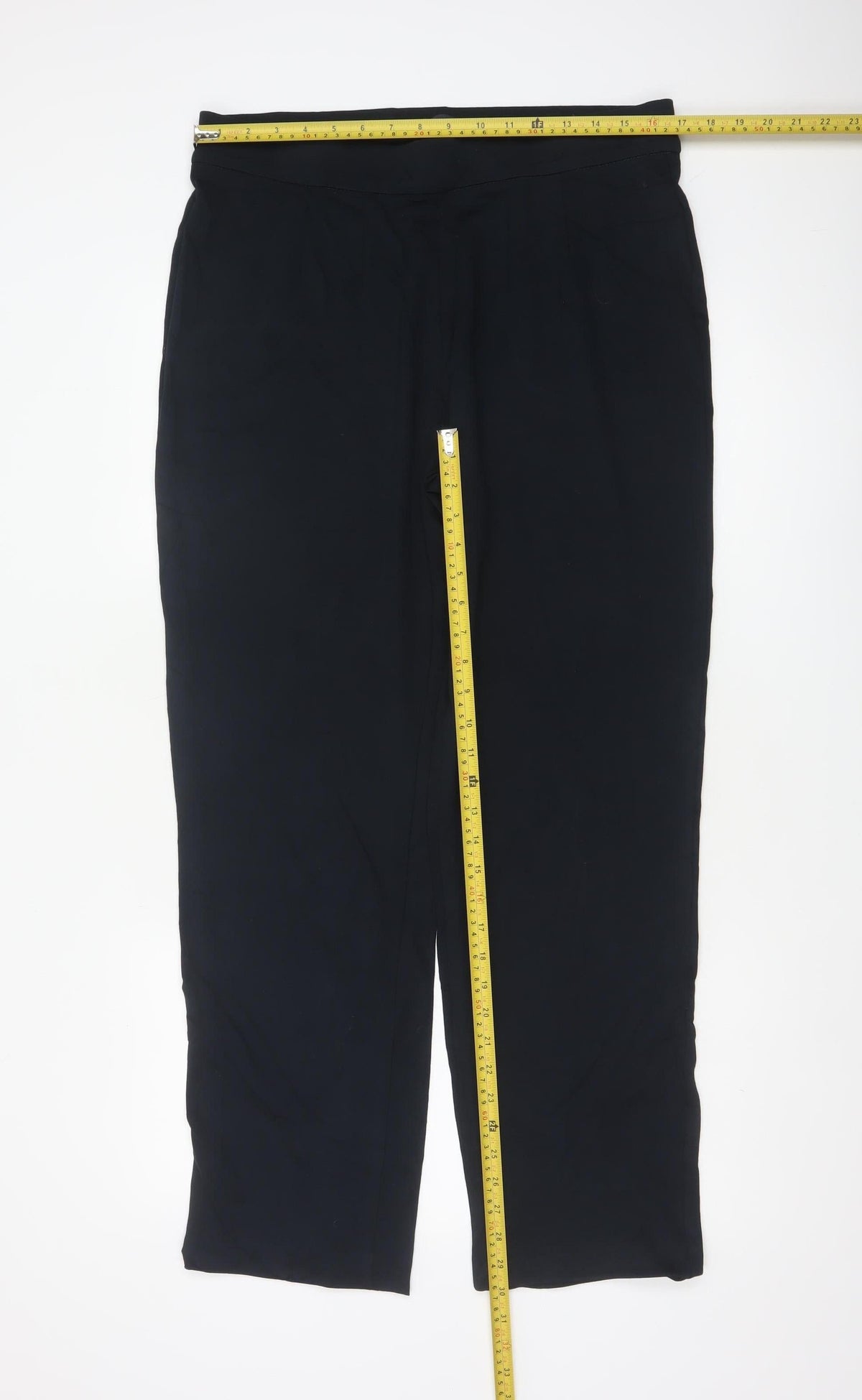 Marks & Spencer Women’s Black UK 16 Regular Pull-On Straight Trousers