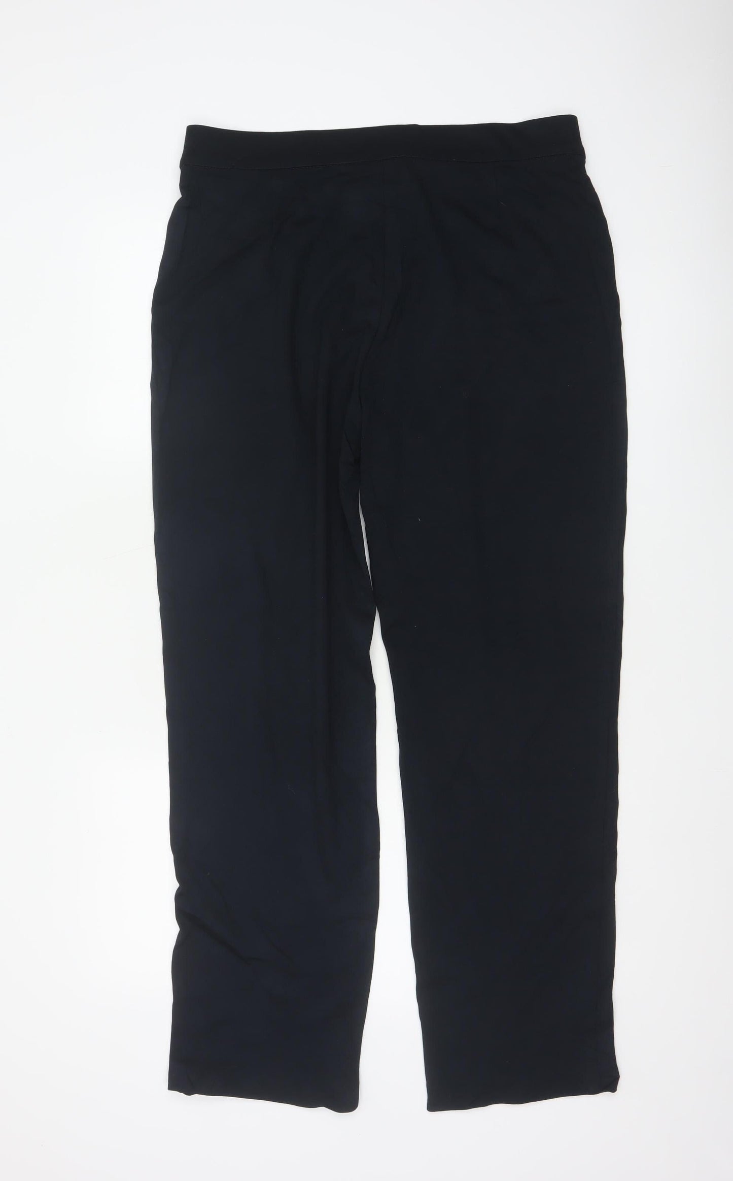 Marks & Spencer Women’s Black UK 16 Regular Pull-On Straight Trousers