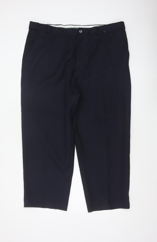 Arborlake Men’s Blue 42 Straight Flat Front Dress Trousers