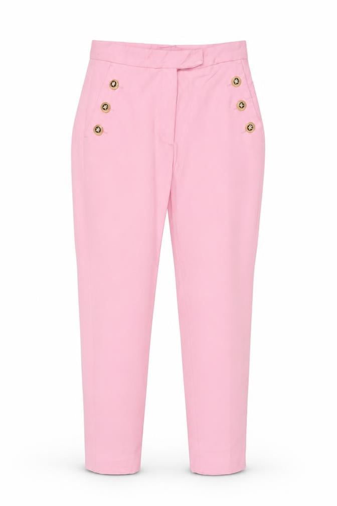 Zara Women Pink Size 8 High Rise Tapered Button Detail Trousers