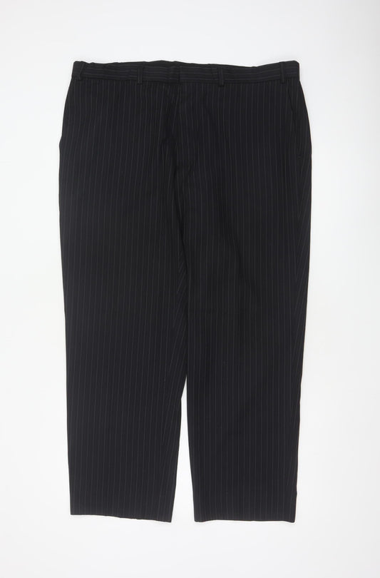 Marks & Spencer Men’s Navy Pinstripe Dress Trousers 40in 29in