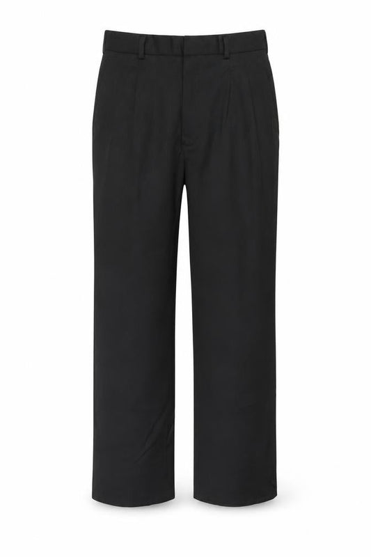 Korres Men Black W31 L39 Wool Blend Pleated Pinstripe Dress Trousers