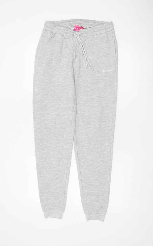 L.A. Gear Women Grey UK 6 Tapered Cuffed Fleece Jogger Sweatpants