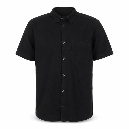 Next SP Men's Black M Short Sleeve Cotton Button-Up Pocket Shirt