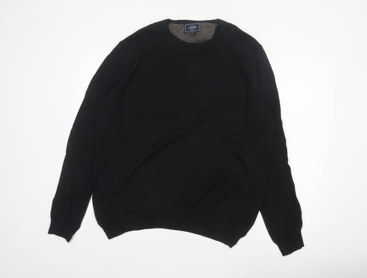 John Lewis Men’s Black Cotton Cashmere Crew Neck Jumper Size L