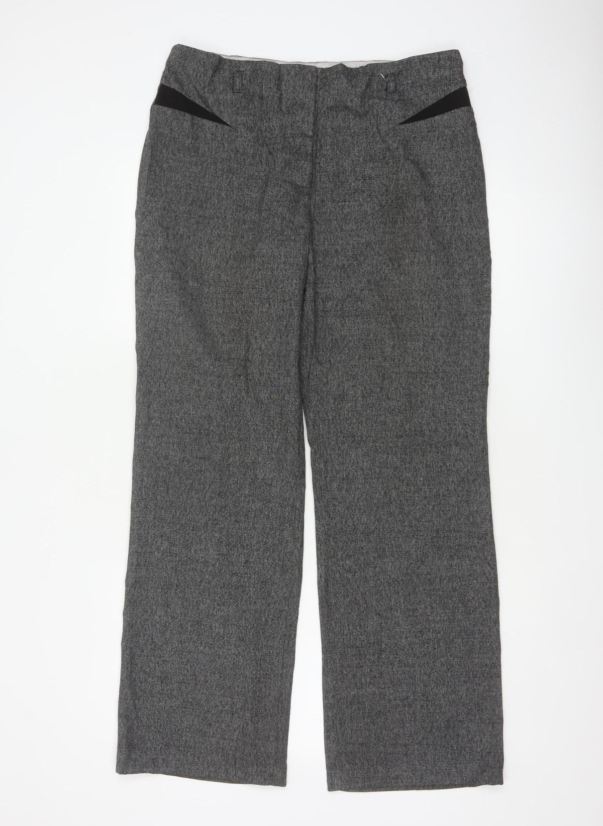 Next Women’s Grey Straight Leg Dress Trousers Size 12 Regular