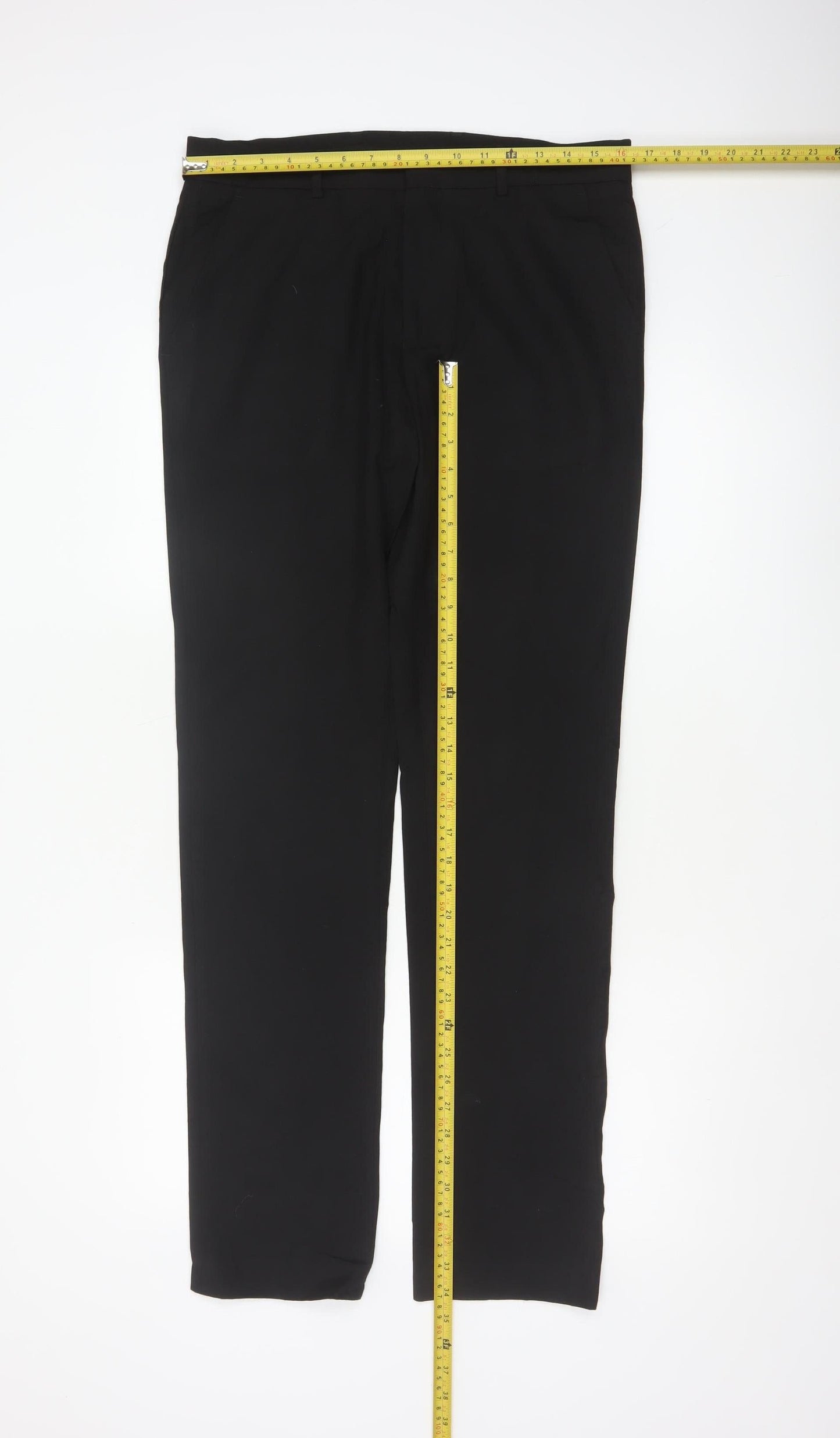 Topman Men’s Black 32L Straight Flat Front Dress Trousers