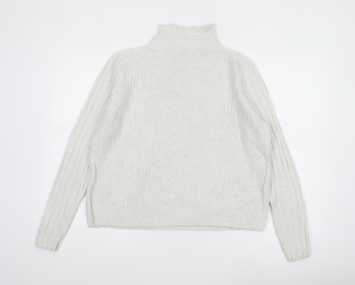 Hush Women’s Ivory S Wool Blend Roll Neck Cable Knit Jumper