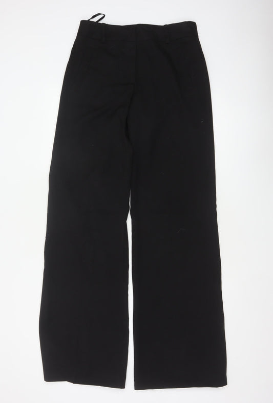 Long Tall Sally Women Black UK 10 Wide-Leg Tailored Trousers 36in