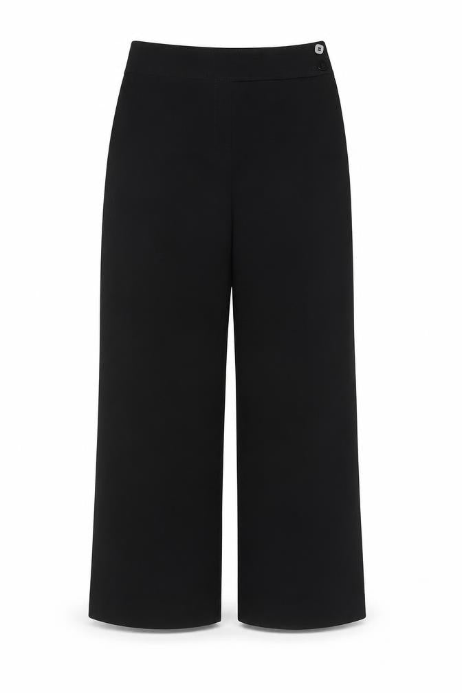 F&F Women's Black Size 8 Short Wide Leg Tailored Trousers
