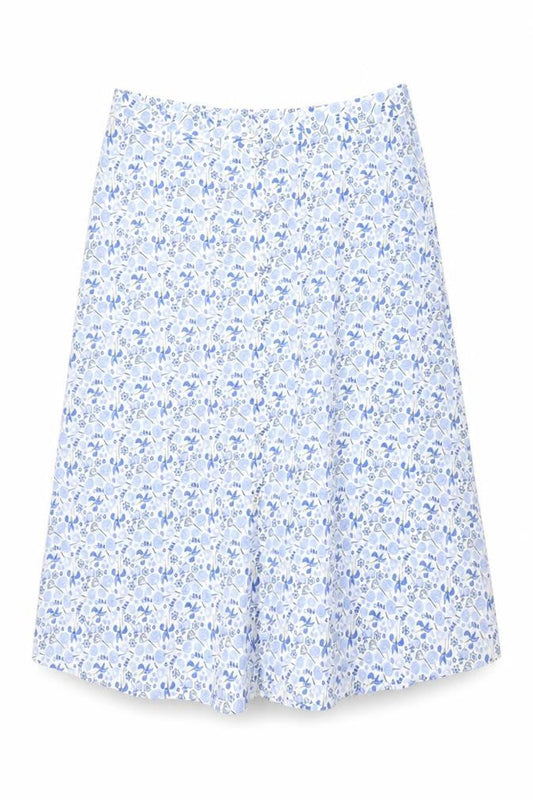 Marks & Spencer Women Blue Floral Midi A-Line Skirt UK 20