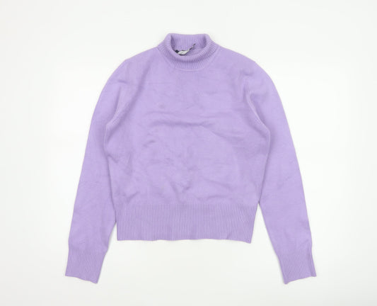 French Connection Women Purple L Roll Neck Knit Pullover Jumper